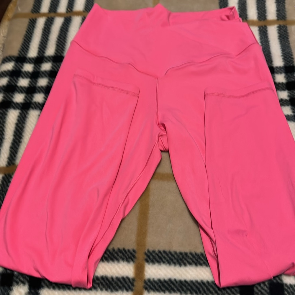 Aerie Pink Leggings Vibrant Athletic Wear - Picture 3 of 6